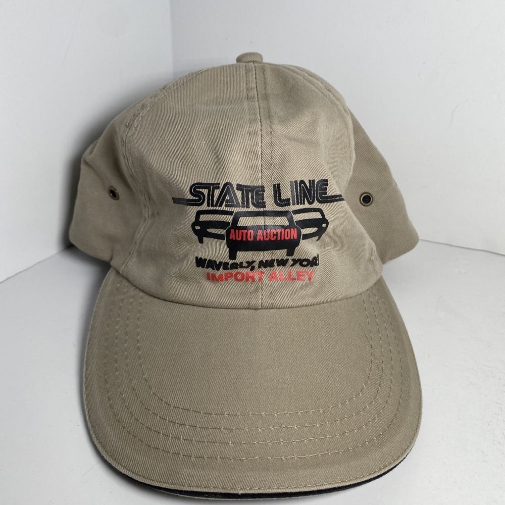 Vintage State Line Auto Auction Waverly NY Hook‎ Loop Hat Cap Embroidered Nissin